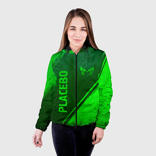 Женская куртка Placebo - green gradient вертикально / 3D-Черный – фото 4