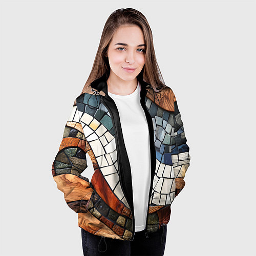 Женская куртка Плиточная мозайка / 3D-Черный – фото 3
