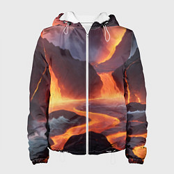 Куртка с капюшоном женская Текущая лава, цвет: 3D-белый