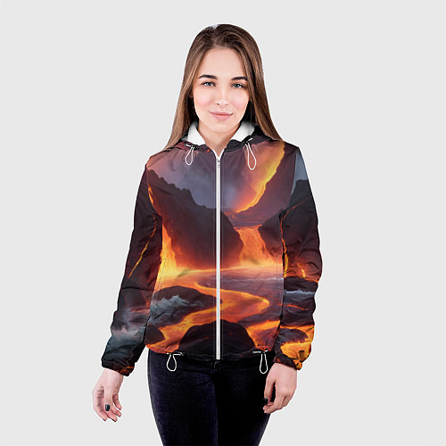 Женская куртка Текущая лава / 3D-Белый – фото 4