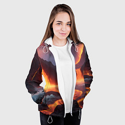 Куртка с капюшоном женская Текущая лава, цвет: 3D-белый — фото 2