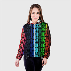 Куртка с капюшоном женская Marshmello gradient, цвет: 3D-белый — фото 2