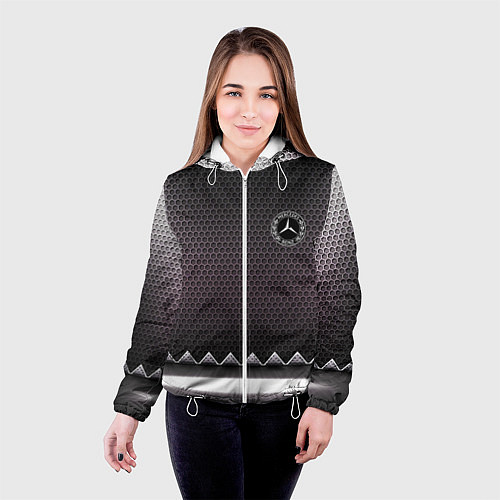 Женская куртка Mercedes benz carbon steel / 3D-Белый – фото 4