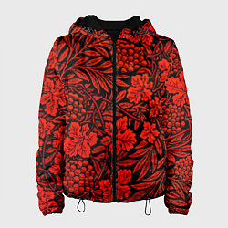 Куртка с капюшоном женская Красная рябина, цвет: 3D-черный