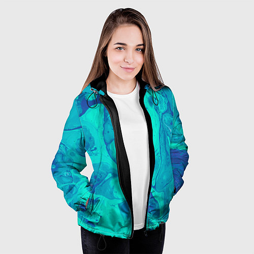 Женская куртка Эффект размытых красок / 3D-Черный – фото 3