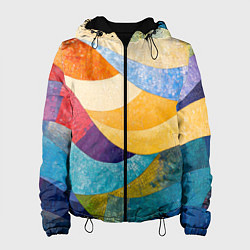 Женская куртка Разноцветная геометрическая мозаика