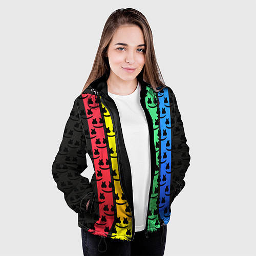 Женская куртка Marshmello neon music dj / 3D-Черный – фото 3