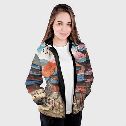 Женская куртка Чосон иллюстрация / 3D-Черный – фото 3