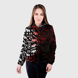 Куртка с капюшоном женская Marshmello краски, цвет: 3D-черный — фото 2