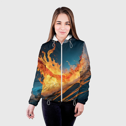 Женская куртка Огонь и вода стихия / 3D-Белый – фото 4