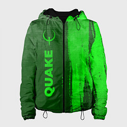 Куртка с капюшоном женская Quake - green gradient по-вертикали, цвет: 3D-черный