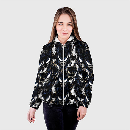 Женская куртка Паттерн - Веном / 3D-Белый – фото 4