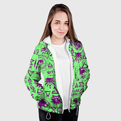 Куртка с капюшоном женская Ведьмак паттерн логотипы, цвет: 3D-белый — фото 2