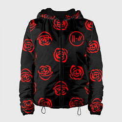 Куртка с капюшоном женская Twenty one pilots rose pattern, цвет: 3D-черный