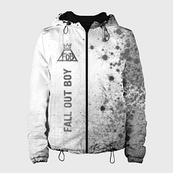 Куртка с капюшоном женская Fall Out Boy - white gradient по-вертикали, цвет: 3D-черный