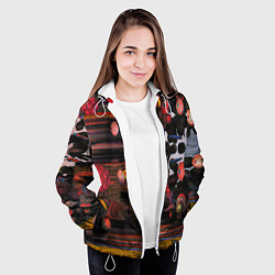 Куртка с капюшоном женская Оптические фигуры абстракция, цвет: 3D-белый — фото 2