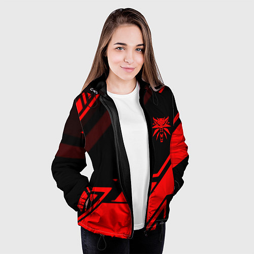 Женская куртка Ведьмак геометрия / 3D-Черный – фото 3