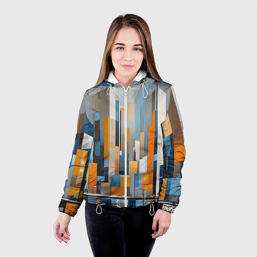 Женская куртка Архитектура город живопись / 3D-Белый – фото 4