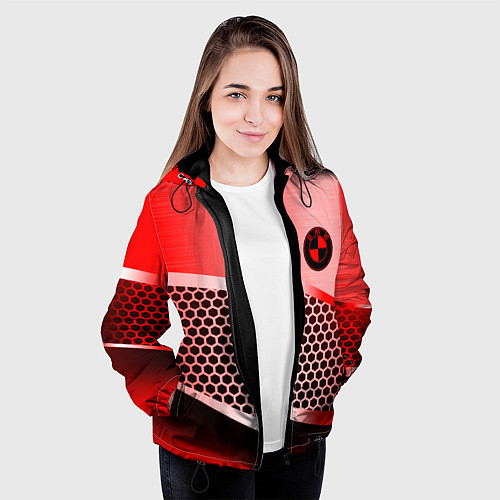 Женская куртка BMW carbon texture / 3D-Черный – фото 3