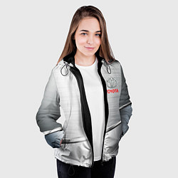 Куртка с капюшоном женская Toyota metalic brend, цвет: 3D-черный — фото 2