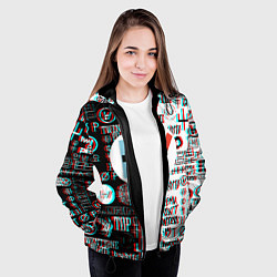 Куртка с капюшоном женская Twenty one pilots glitch pattern, цвет: 3D-черный — фото 2