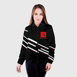 Куртка с капюшоном женская DOTA2 lines, цвет: 3D-черный — фото 2