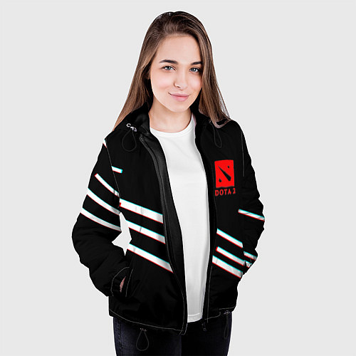 Женская куртка DOTA2 lines / 3D-Черный – фото 3