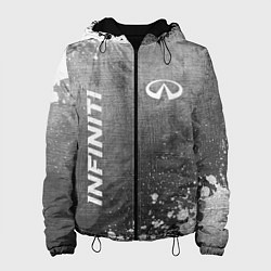Куртка с капюшоном женская Infiniti - grey gradient вертикально, цвет: 3D-черный