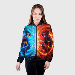 Куртка с капюшоном женская Битва планет абстракция, цвет: 3D-черный — фото 2