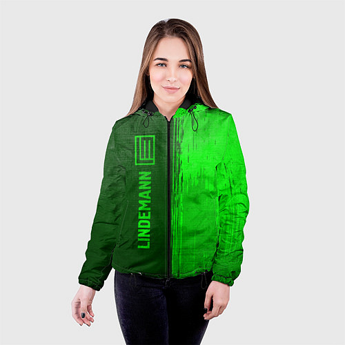 Женская куртка Lindemann - green gradient по-вертикали / 3D-Черный – фото 4