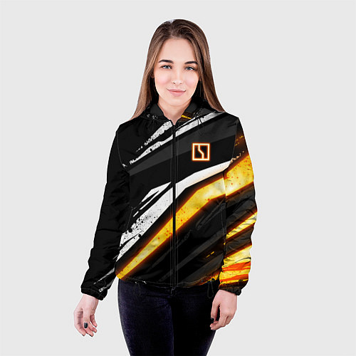 Женская куртка Zeekr - orange light / 3D-Черный – фото 4