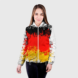 Куртка с капюшоном женская Флаг Германии в виде хаотичных пятен, цвет: 3D-белый — фото 2