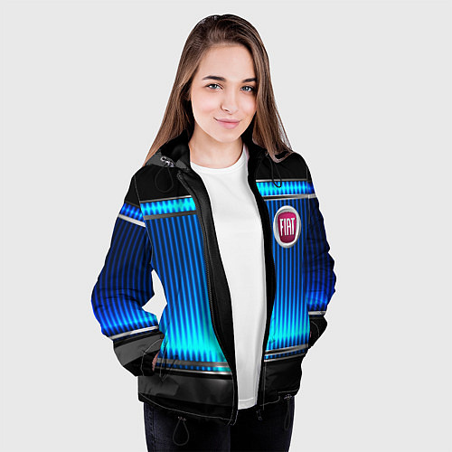 Женская куртка FIAT текстура авто / 3D-Черный – фото 3