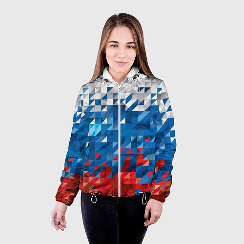 Женская куртка Пиксельный флаг / 3D-Белый – фото 4