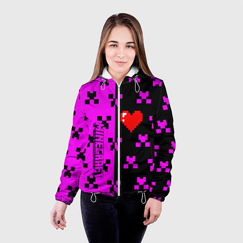 Женская куртка Minecraft love game / 3D-Белый – фото 4