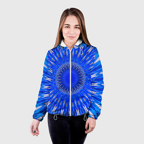 Женская куртка Абстрактный узор психоделика / 3D-Белый – фото 4