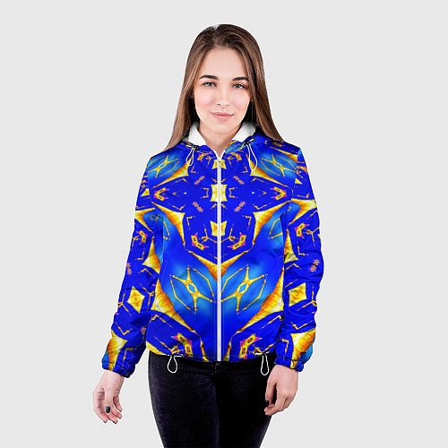 Женская куртка Оптические стёкла абстракция / 3D-Белый – фото 4