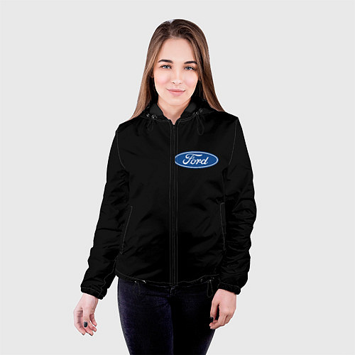 Женская куртка FORD logo auto / 3D-Черный – фото 4