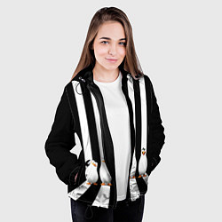 Куртка с капюшоном женская Четыре пингвина, цвет: 3D-черный — фото 2