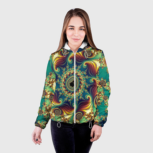 Женская куртка Оптический узор текстура / 3D-Белый – фото 4