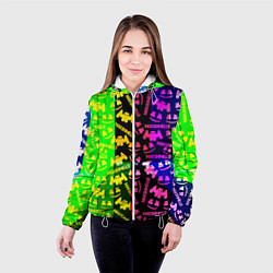 Куртка с капюшоном женская Marshmello pattern neon steel, цвет: 3D-белый — фото 2