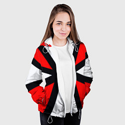 Куртка с капюшоном женская Полосы амбрелла, цвет: 3D-белый — фото 2
