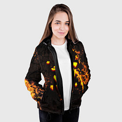 Куртка с капюшоном женская Doom fire, цвет: 3D-черный — фото 2