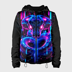 Женская куртка Cyberpunk неоновая синяя змея