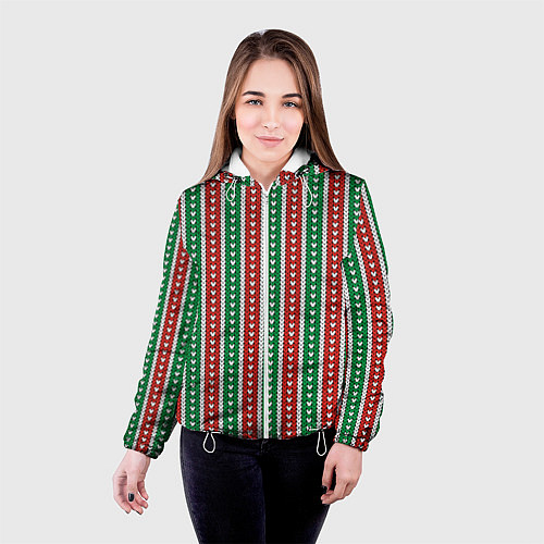 Женская куртка Knitted pattern / 3D-Белый – фото 4