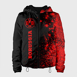 Куртка с капюшоном женская Borussia - red gradient по-вертикали, цвет: 3D-черный