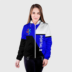 Куртка с капюшоном женская Portal geometry steel game, цвет: 3D-белый — фото 2