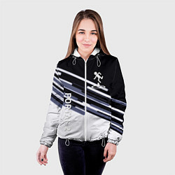 Куртка с капюшоном женская Portal line geometry, цвет: 3D-белый — фото 2