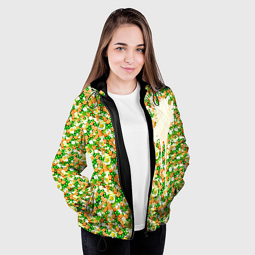 Женская куртка Салат Оливье с майонезом / 3D-Черный – фото 3