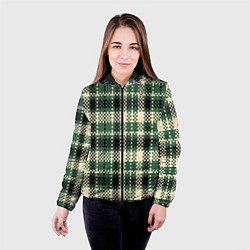 Куртка с капюшоном женская Полосатый пиксель, цвет: 3D-черный — фото 2